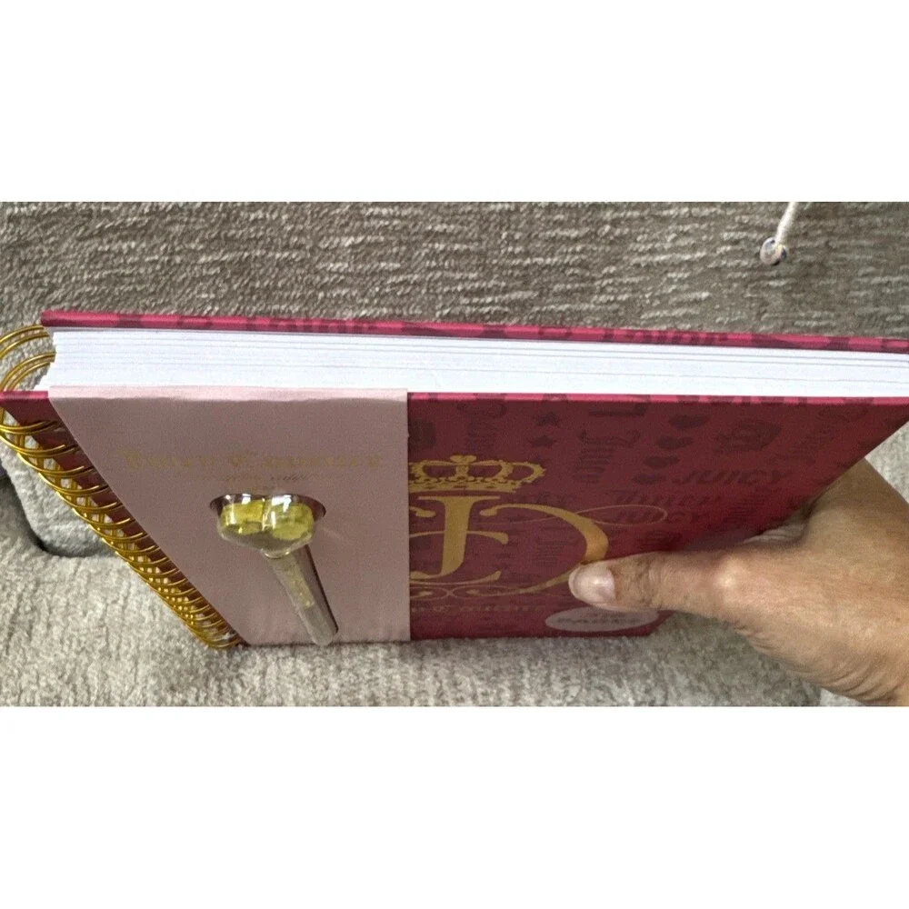Juicy Couture Large 316 Page Journal Heart Pen Pink Gold Notebook NWT
